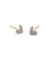 Heart 14k Yellow Gold Stud Earrings in White Diamonds | Kendra Scott