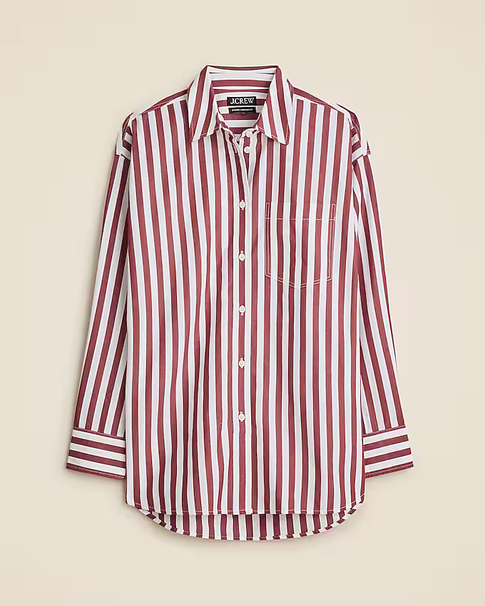Étienne oversized shirt in striped cotton poplin | J. Crew US