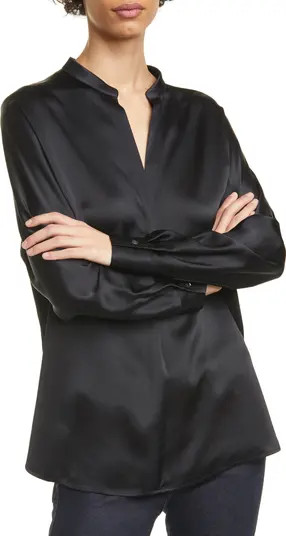 Band Collar Silk Blouse | Nordstrom