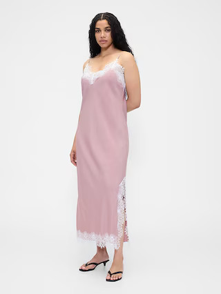Lace-Trim Maxi Slip Dress | Gap (US)