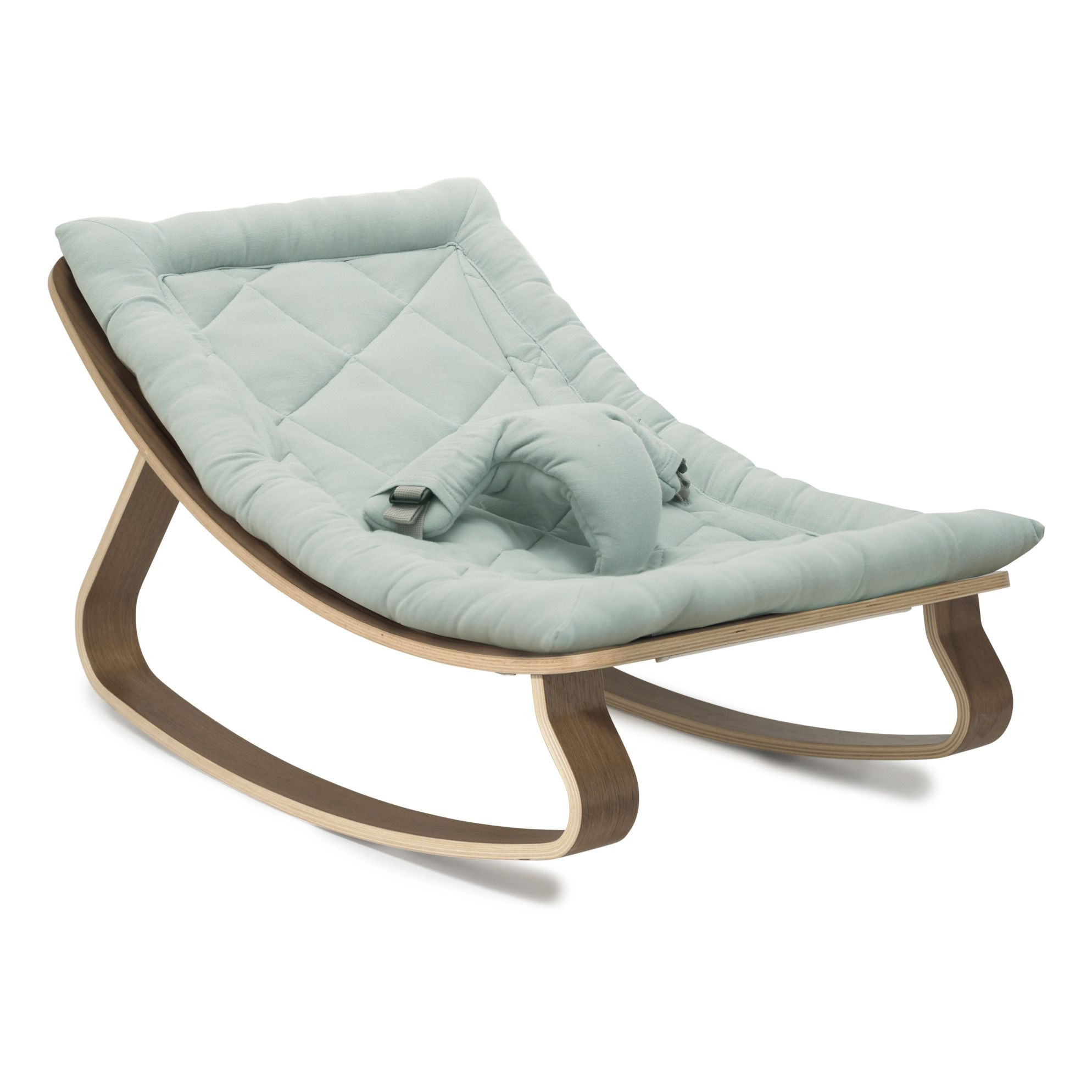Levo Walnut Baby Bouncer Green Charlie Crane Design Baby | Smallable DE
