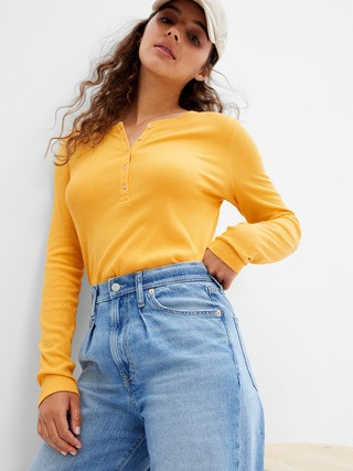 Ribbed Henley T-Shirt | Gap Factory