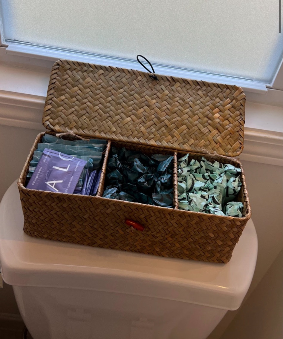 100% organic cotton tampons and the perfect whicker basket to place them in


Tampons, feminine hygiene products, coastal bathroom decor, basket, chic, neutral, summer, home decor, house decorations

#LTKFindsUnder50 #LTKStyleTip #LTKHome