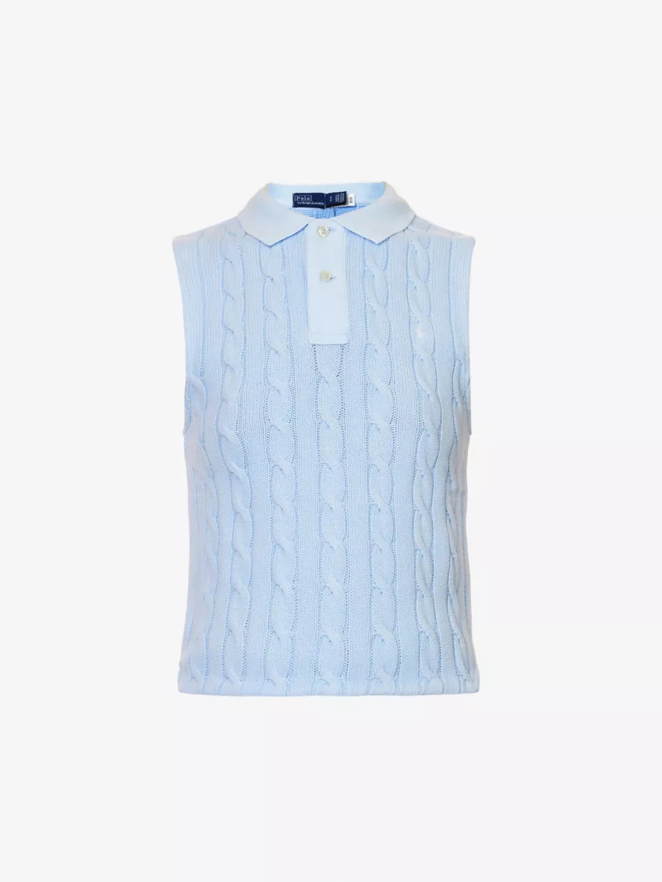 Sleeveless chunky cable knit top | Selfridges
