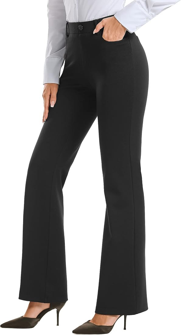Stelle Women 28"/30"/ 32" Bootcut Dress Pants Business Casual Work Pants with Pockets Pull On Reg... | Amazon (US)