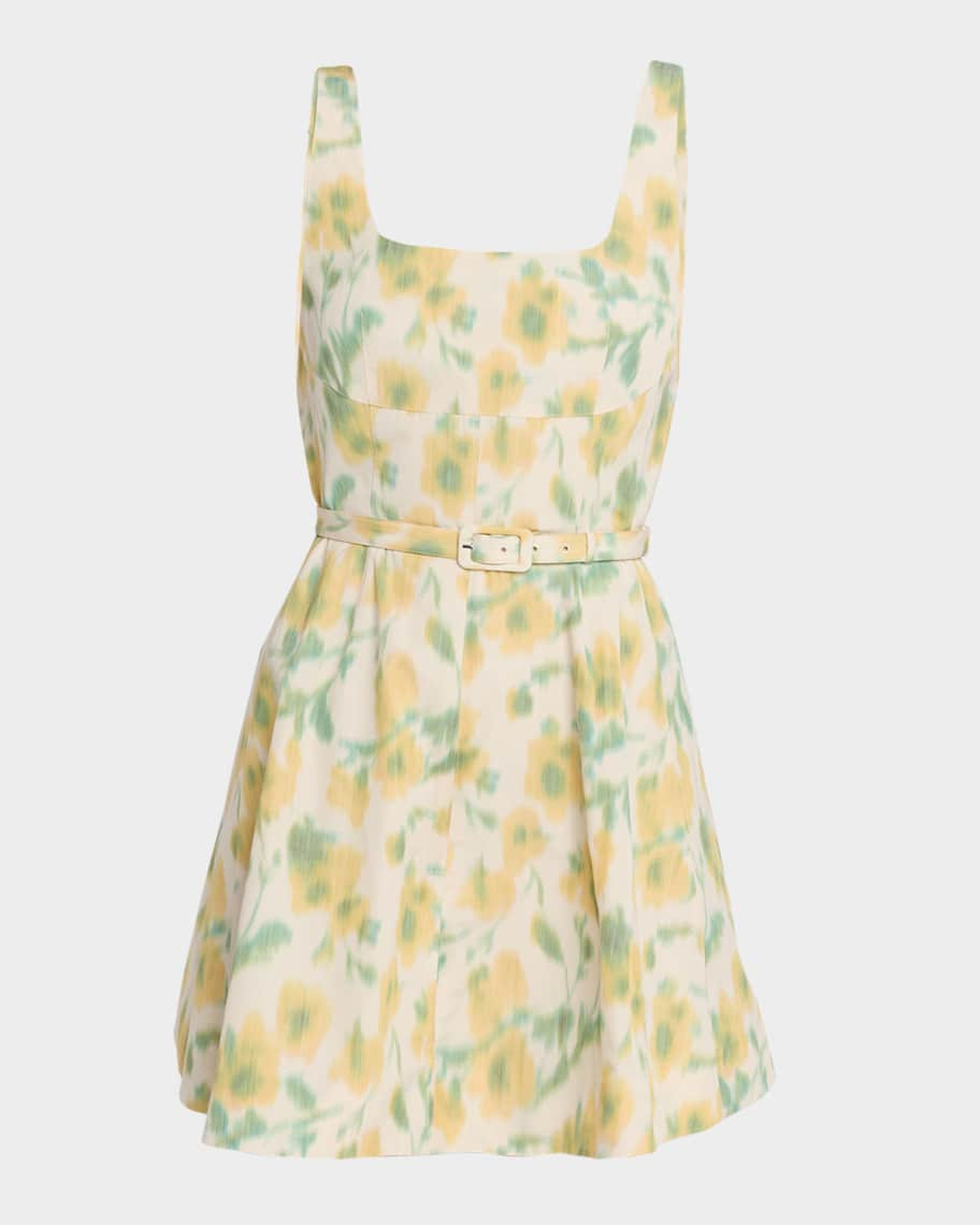 Paige Floral Taffeta Mini Dress | Neiman Marcus