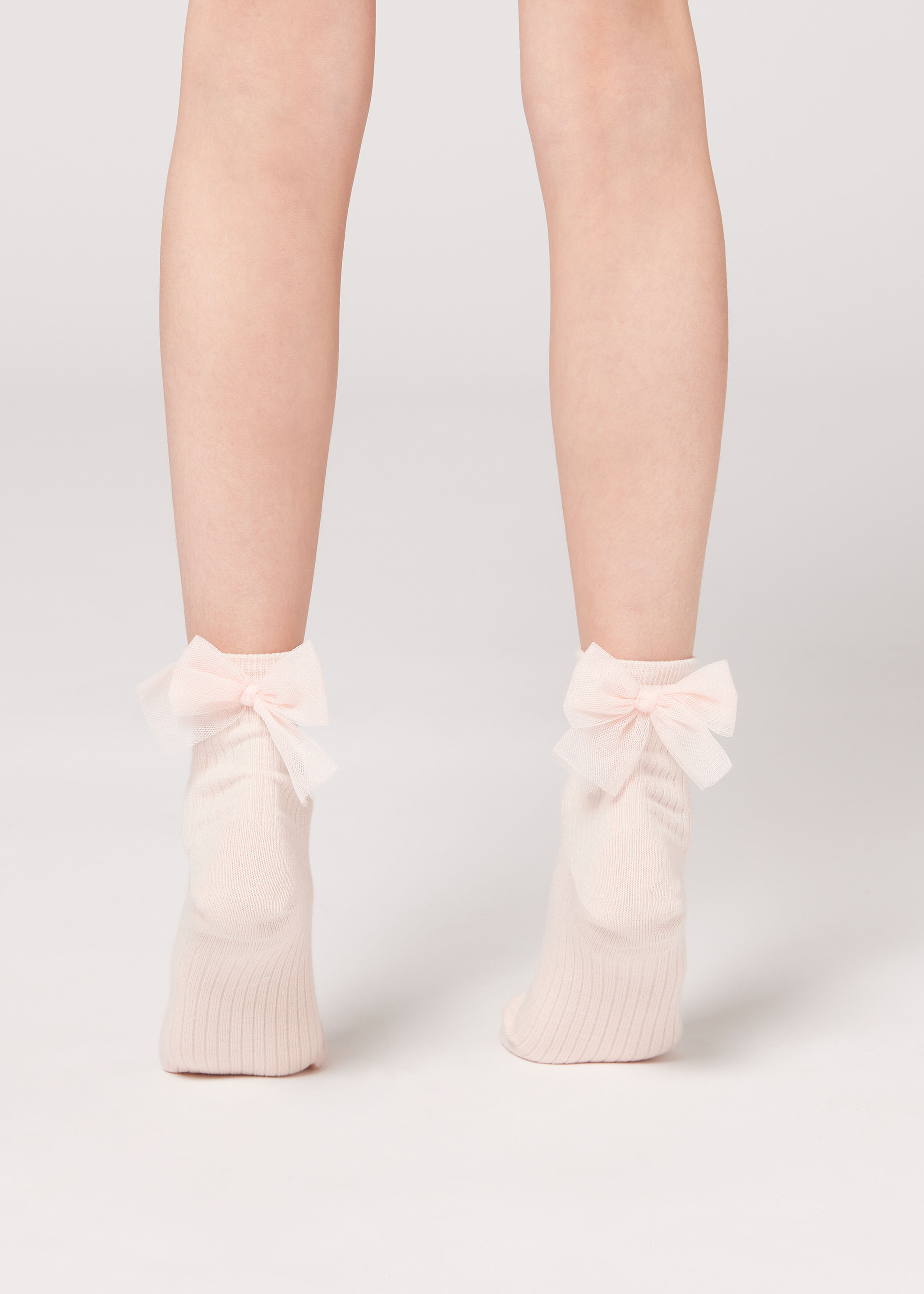 Girls’ Bow Trim Short Socks | Calzedonia US