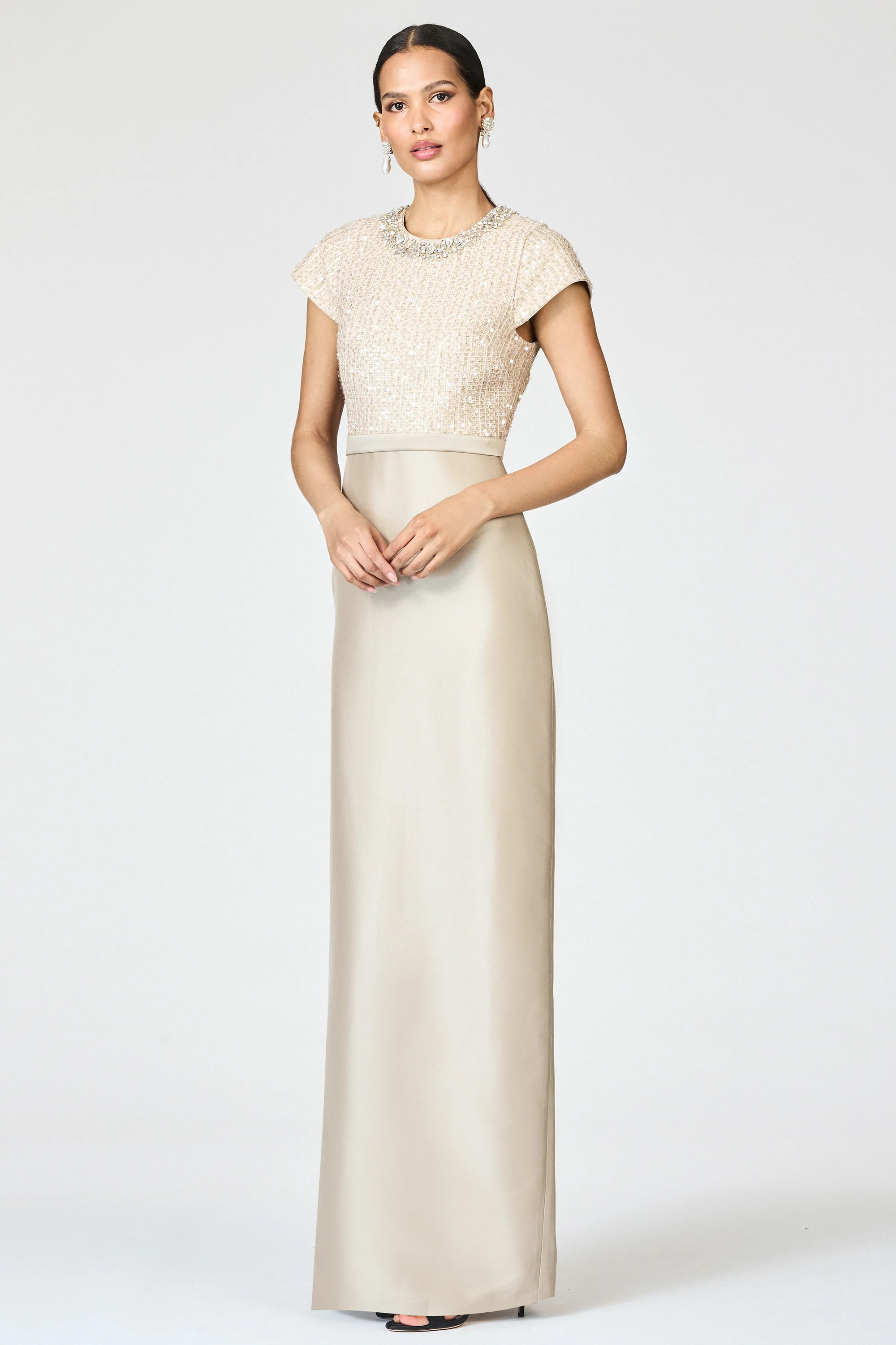 ISLA GOWN - DUNE/PEWTER | Sachin and Babi