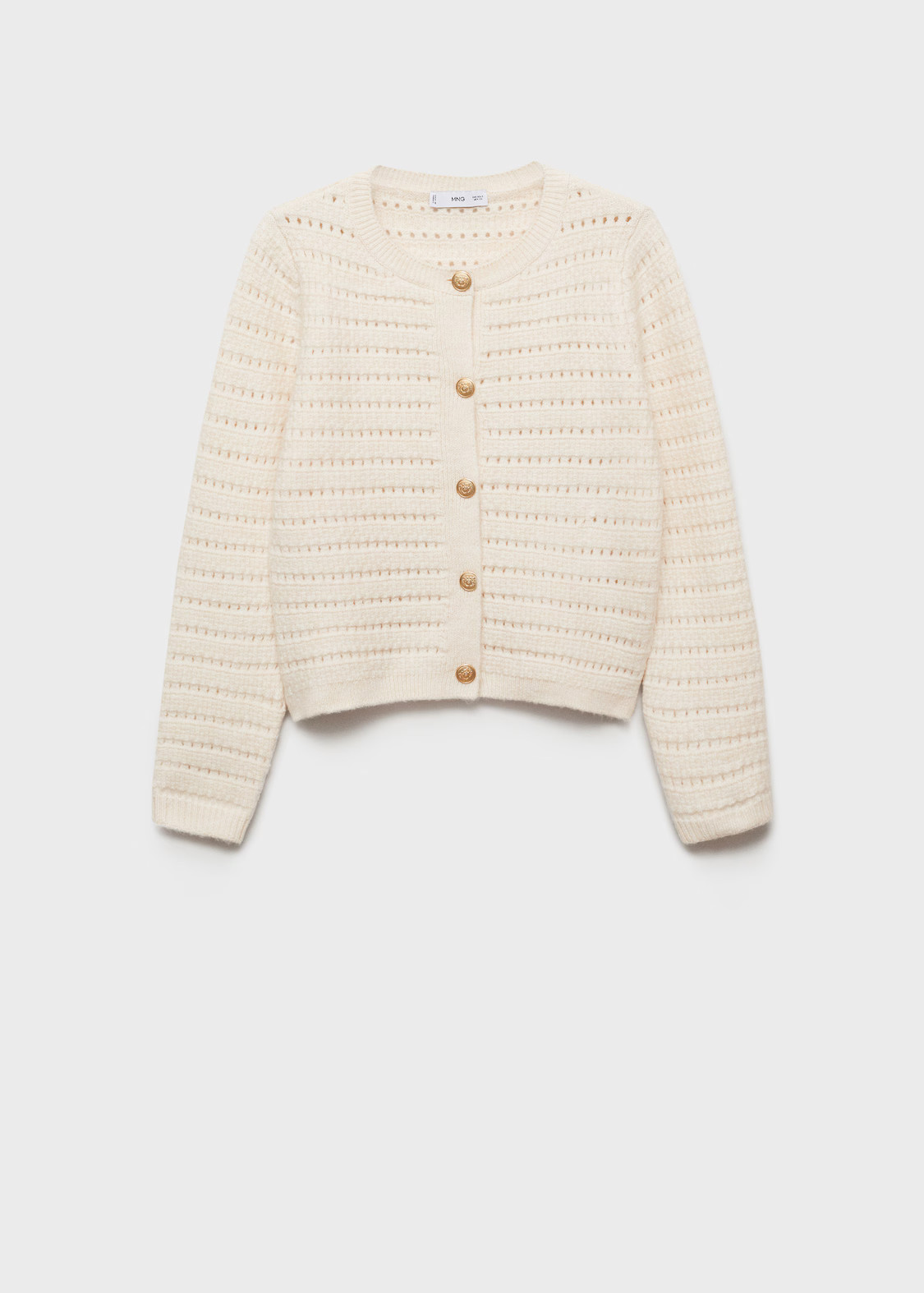 Knitted jacket with openwork details - Women | MANGO United Kingdom | MANGO (UK)