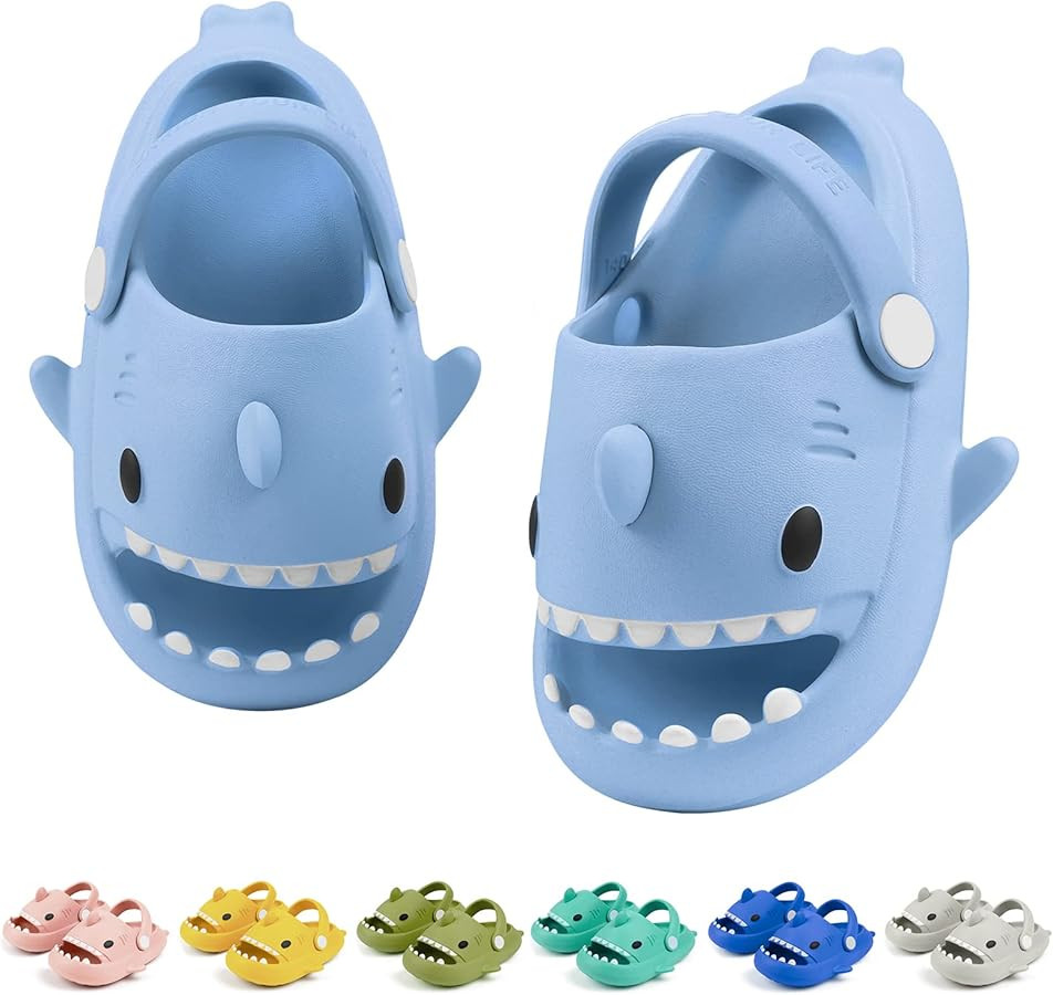 LAKIGE Kids Shark Cloud Slides | Toddler Boys Girls Shower Slippers | Boys Girls Cute Cartoon Fis... | Amazon (US)