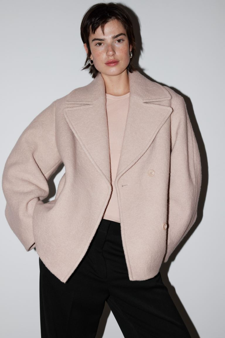 Double-breasted wollen jasje - Lichtbeige - DAMES | H&M NL | H&M (DE, AT, CH, NL, FI)