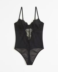 Lace and Satin Bodysuit | Abercrombie & Fitch (US)
