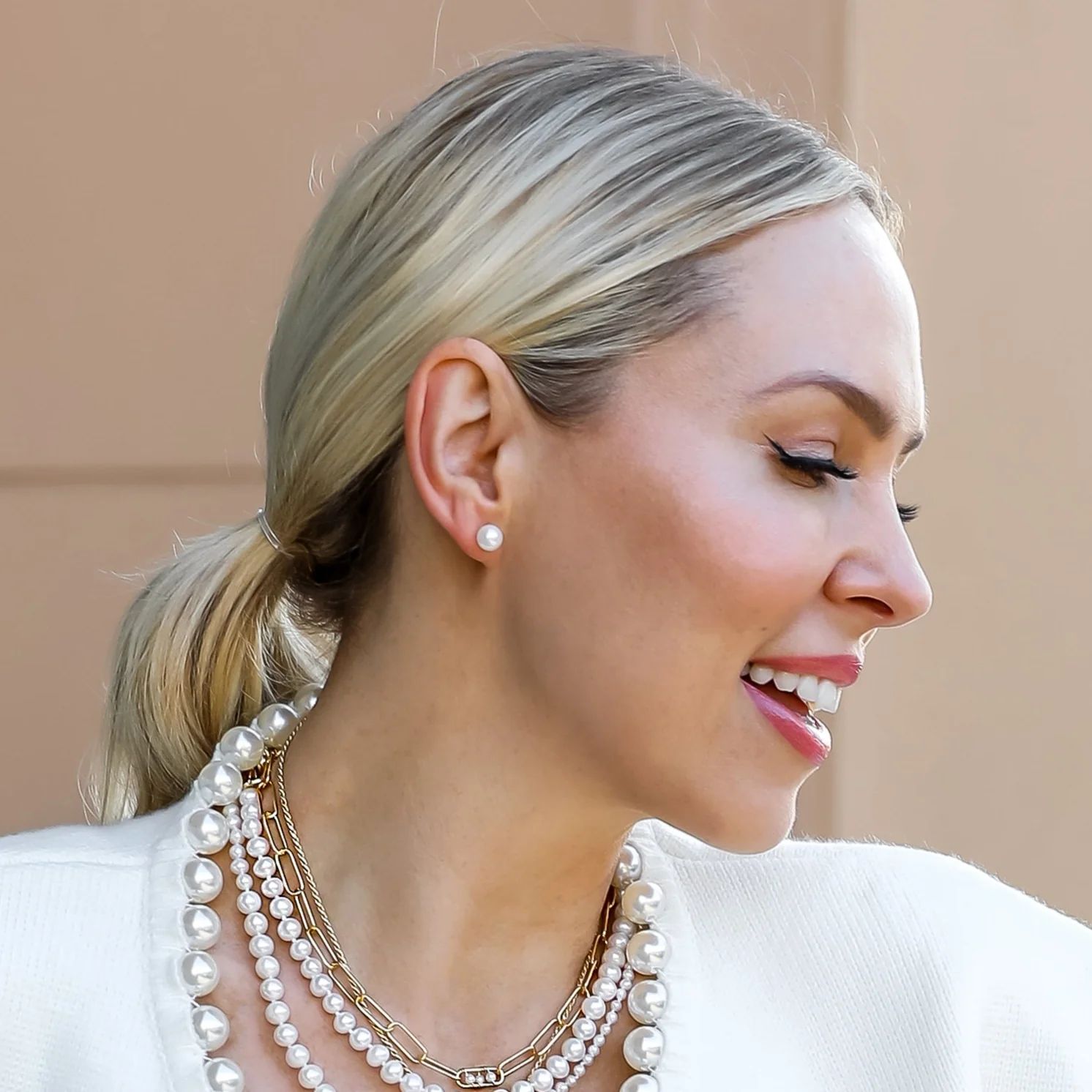 Essential Gold Vermeil AAAA Pearl Studs | Victoria Emerson