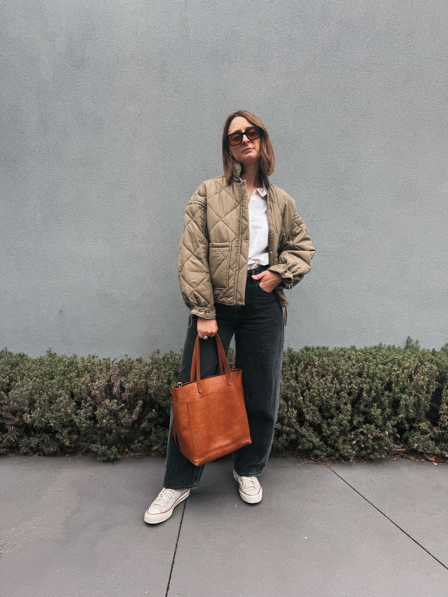 Shirt - Dissh sized down 2 sizes. Very oversized. 
Jacket - Nide Lucy. Wearing usual size small 
Jeans - Assembly Label. Wearing my usual size 26 
Sneakers - Converse. Tts 

#LTKaustralia #LTKnewzealand #LTKspring