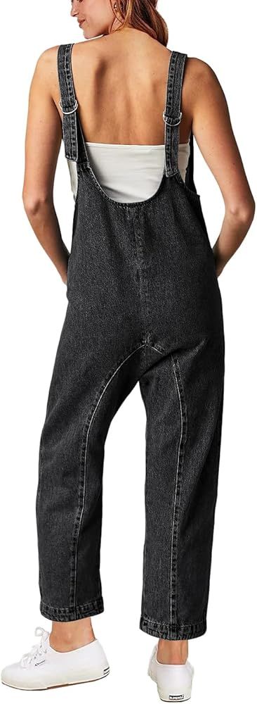 High Roller Denim Jumpsuits for Women Casual Sleeveless Loose Baggy Overalls Jeans Pants Jumpers ... | Amazon (US)