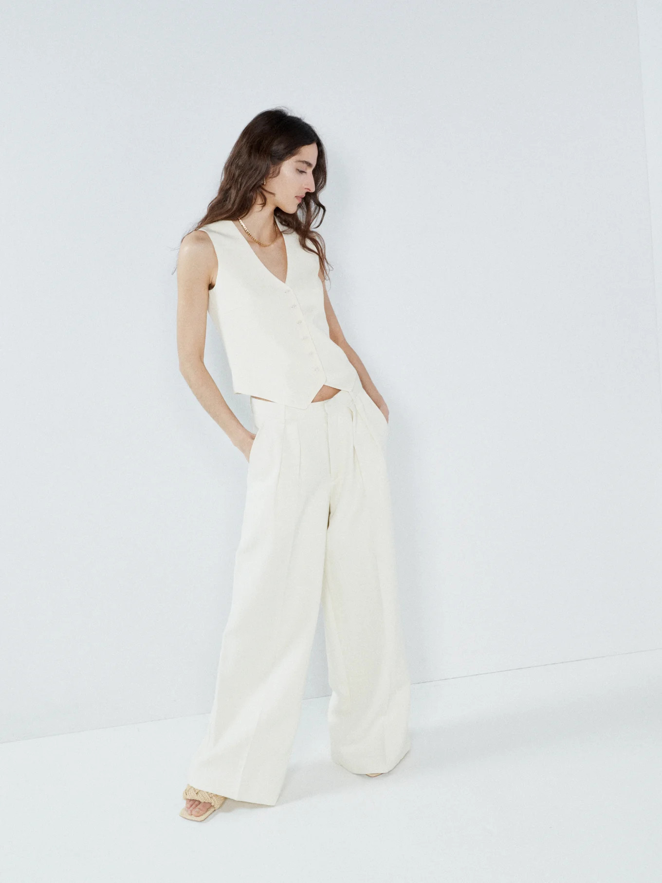 Wide-leg ramie and cotton-blend chino | Matches (UK)