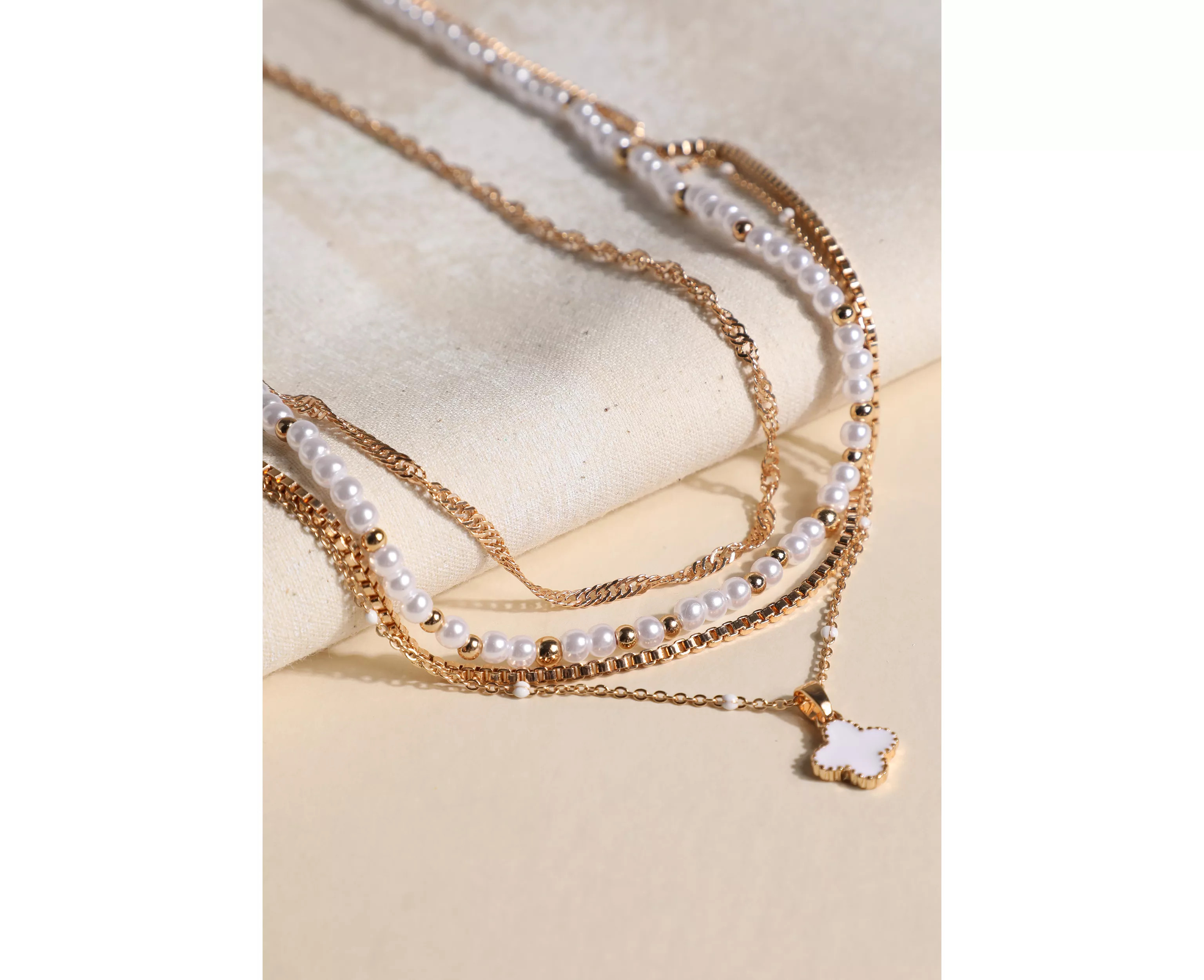 Faux Pearl Clover Charm Layered Necklace | maurices | Maurices