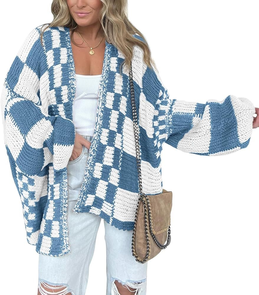 BTFBM Casual Cardigan Sweater for Women Fall 2026 Long Sleeve Open Front Chunky Knit Sweaters Che... | Amazon (US)