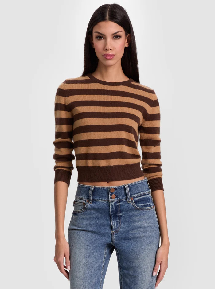 CAROLANN CASHMERE SHRUNKEN PULLOVER | Alice + Olivia