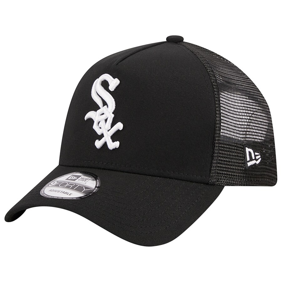 Chicago White Sox New Era A-Frame 9FORTY Trucker Adjustable Hat - Black | Lids
