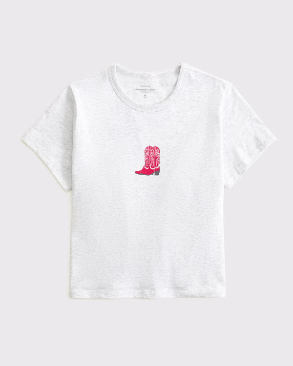 Short-Sleeve Red Boots Graphic Skimming Tee | Abercrombie & Fitch (US)