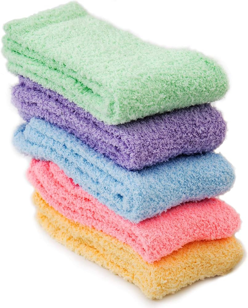 TEHOOK Fuzzy Socks Soft Cozy Fluffy Slipper Winter Warm Plush Socks Christmas Stocking Stuffers G... | Amazon (US)