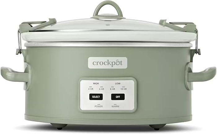 Crock-Pot Locking Lid 6qt Cook and Carry Programmable Slow Cooker Moonshine Green (Green) | Amazon (US)