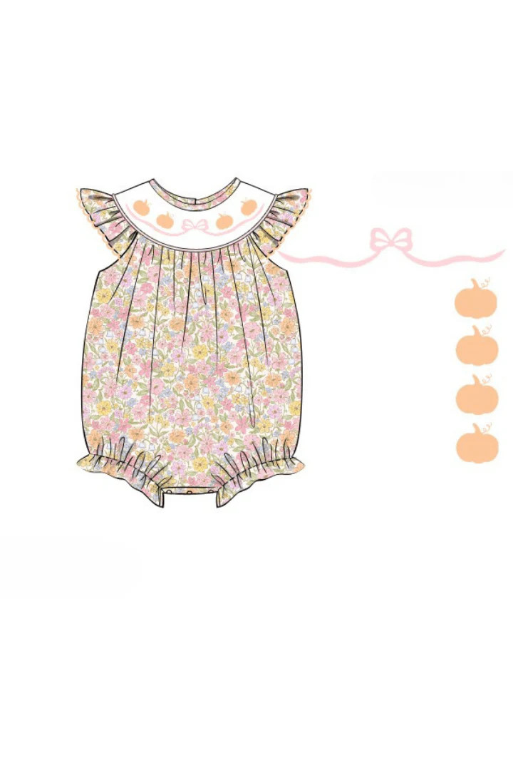 Pre-Order Smocked Sweet Fall Pumpkin Bubble | The Smocked Flamingo
