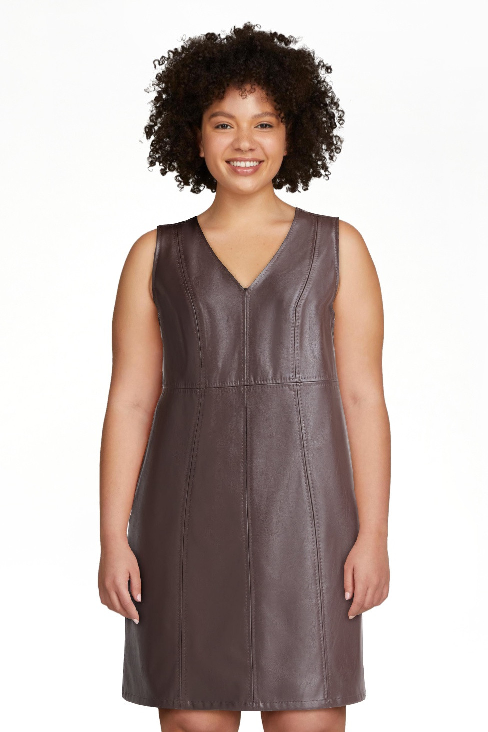 Time and Tru Women's Faux Leather Mini Shift Dress, XS-XXXL | Walmart (US)