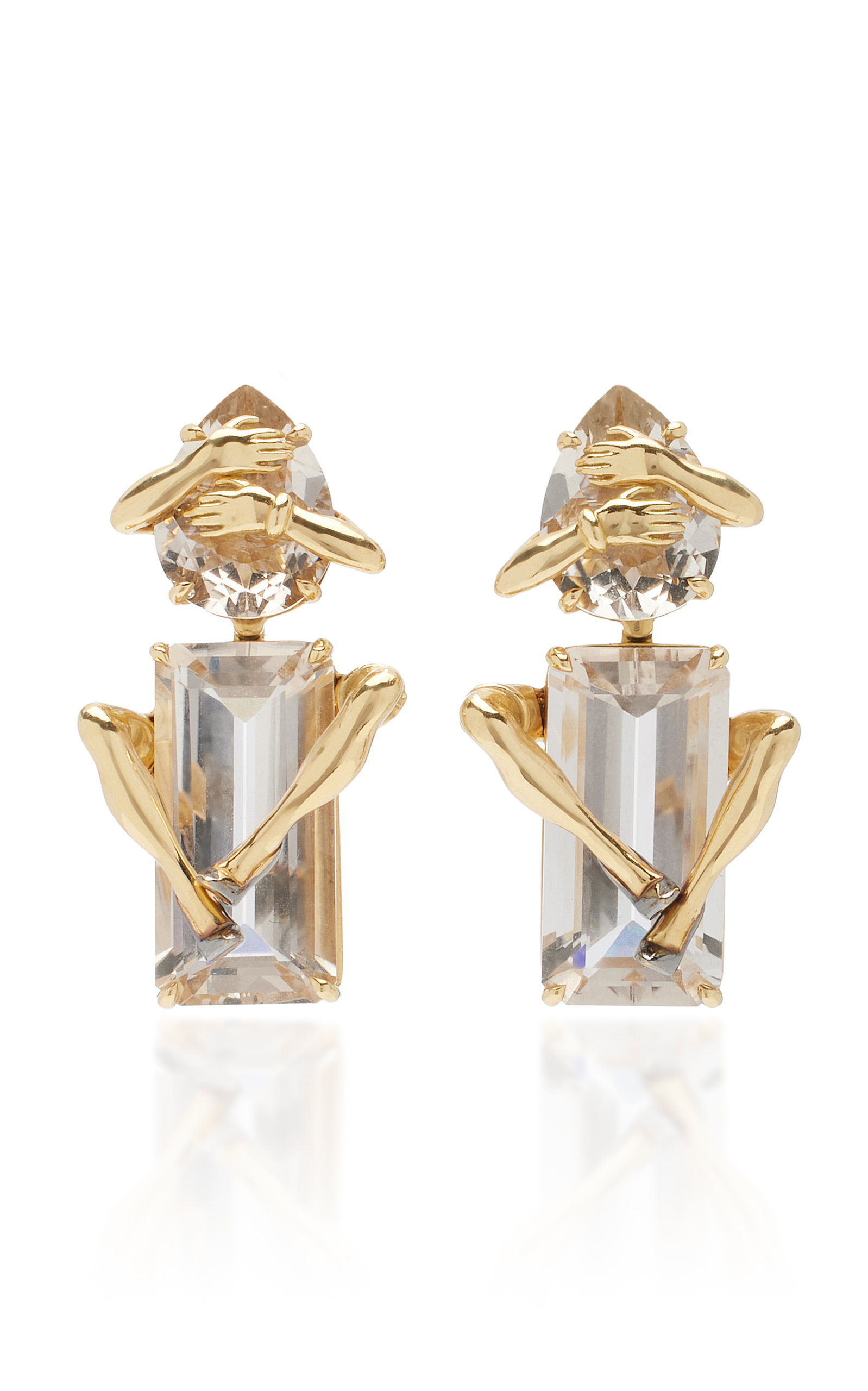 Legs 18K Yellow Gold Quartz, Diamond Earrings | Moda Operandi (Global)