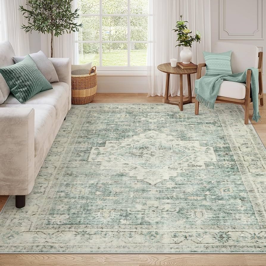 LIVEBOX Washable Area Rug 9x12 Rugs for Living Room Bedroom, Non-Slip Boho Indoor Carpet for Dini... | Amazon (US)