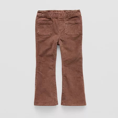Okie Dokie Toddler & Little Girls Stretch Fabric Flare Corduroy Pant, 2t, Brown | JCPenney