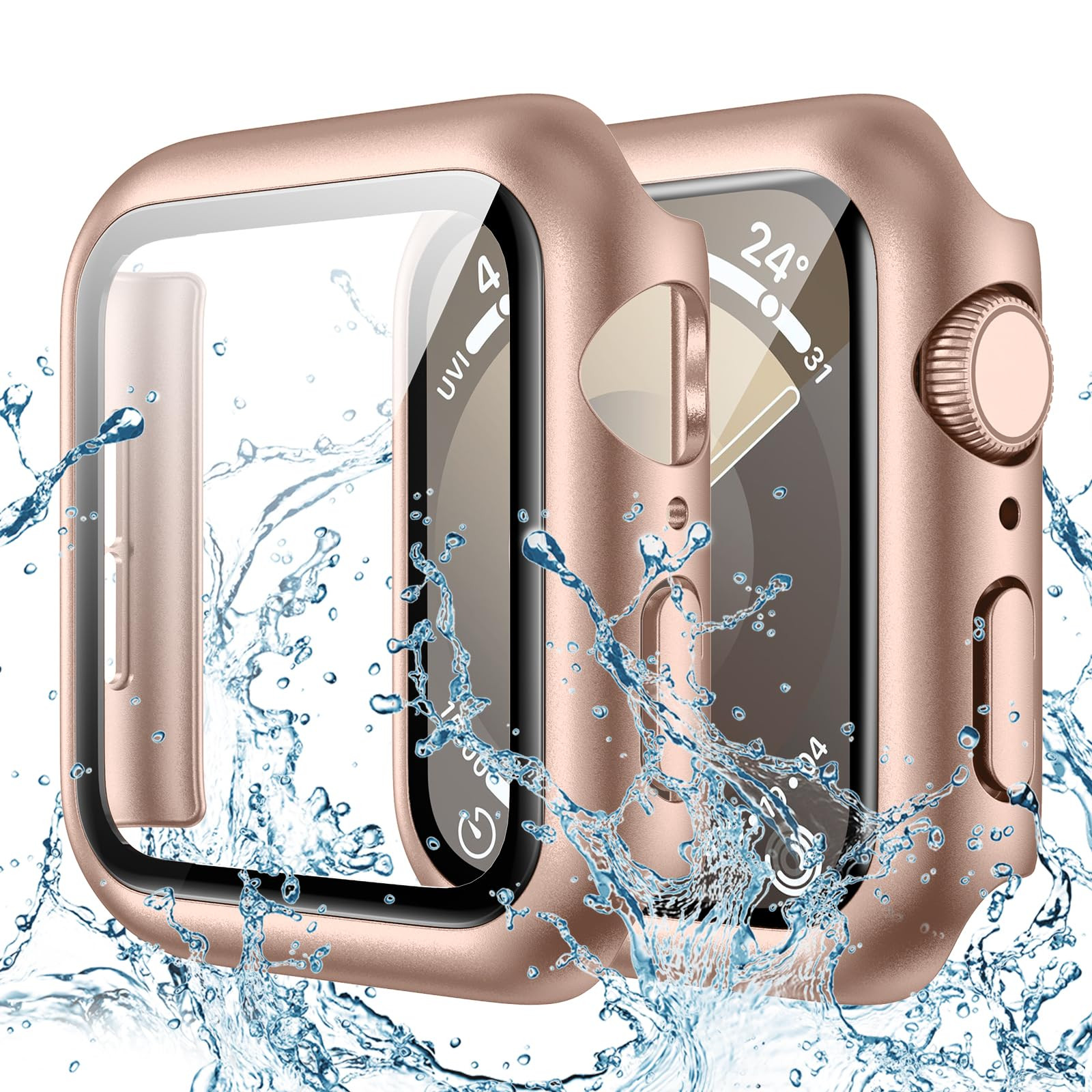 Goton Waterproof Case for Apple Watch 40mm SE (2nd Gen) Series 6 5 4 Screen Protector, Tempered G... | Amazon (US)