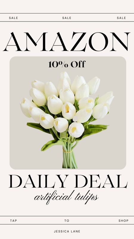 Amazon daily deal, save 10% on these popular Amazon artificial tulips, lots of color options available. Look very realistic!Official flowers, artificial tulips, spring decor, Amazon Home, Amazon tulips, seasonal decor

#LTKSeasonal #LTKsalealert #LTKhome