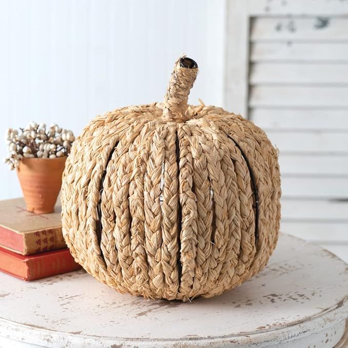 CTW Home Collection Braided Raffia Pumpkin Figurine, 11-inch Height, Holiday Season Decoration | Amazon (US)