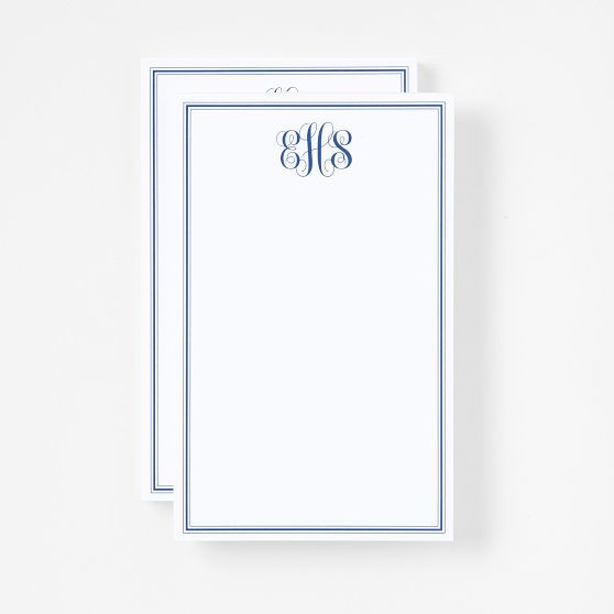 Personalized Coastal Stripe Stationery Notepads, Set of 2 | Mark and Graham