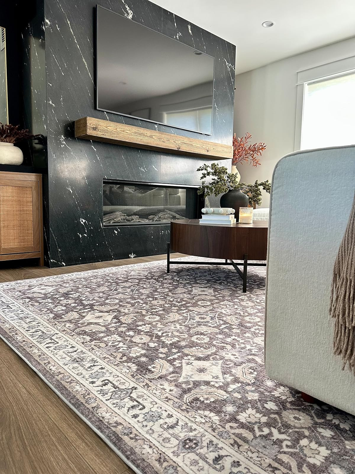 Warm brown affordable rug. Neutral home decor. Fall home decor. Cozy home. | Amazon (US)