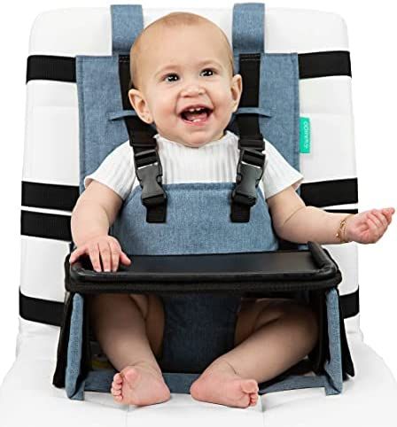 Portable High Chair for Travel with Exclusive Compact Tray - Travel High Chair Seat Safely Attach... | Amazon (US)