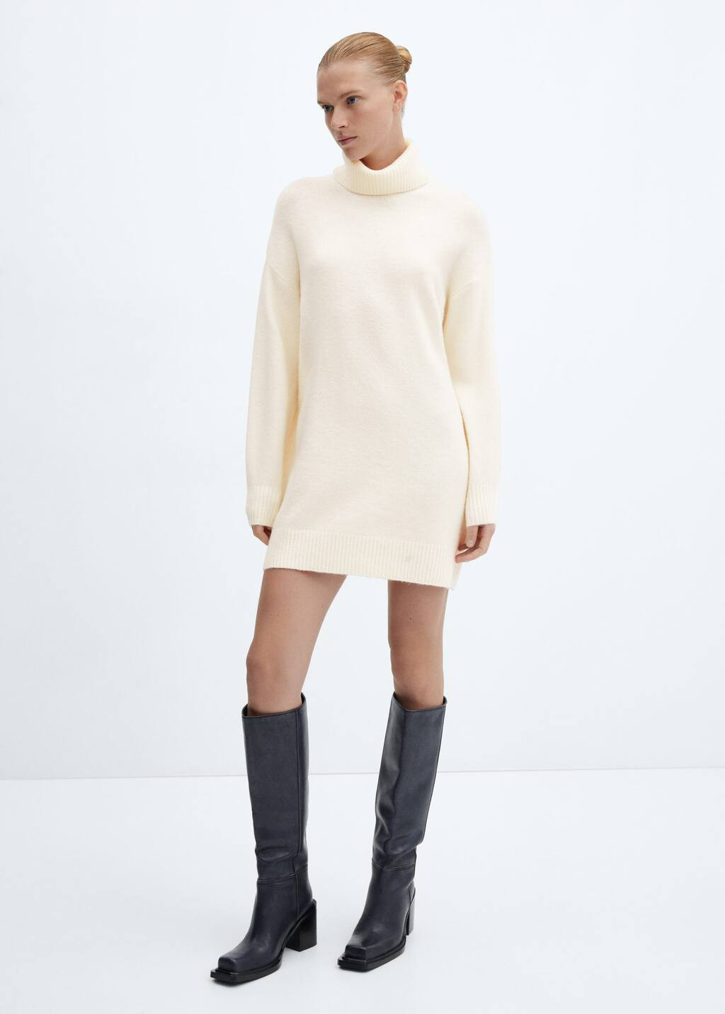 Turtle neck knit dress -  Women | Mango USA | MANGO (US)