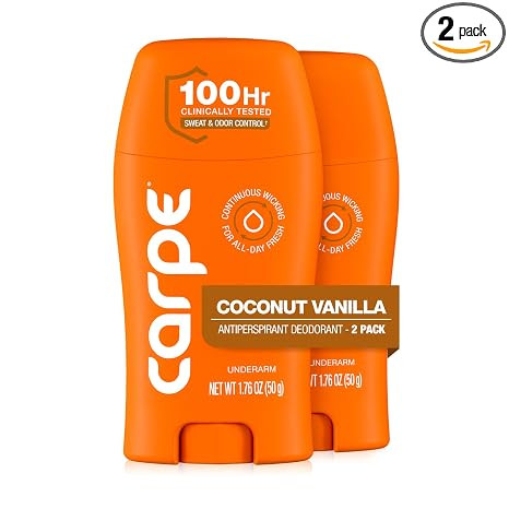 Carpe Underarm Antiperspirant - Coconut Vanilla Deodorant for Women - 100 Hour Sweat & Odor Contr... | Amazon (US)