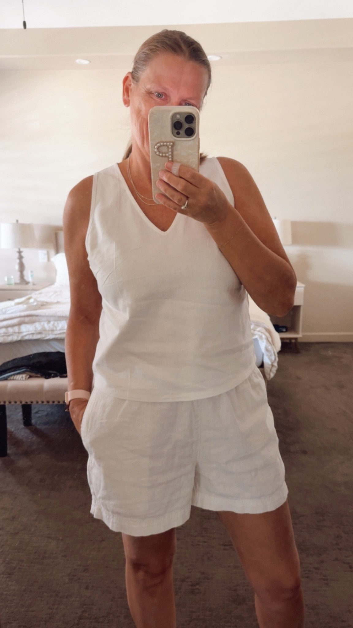 Linen set on repeat 

neutral outfit idea, linen shorts outfit, casual chic outfit, elevated everyday outfit, effortless summer style, minimalist outfit style, capsule wardrobe outfit, simple chic outfit, polished casual outfit, classic neutral outfith, white linen shorts, linen top

#LTKOver40 #LTKSeasonal #LTKTravel