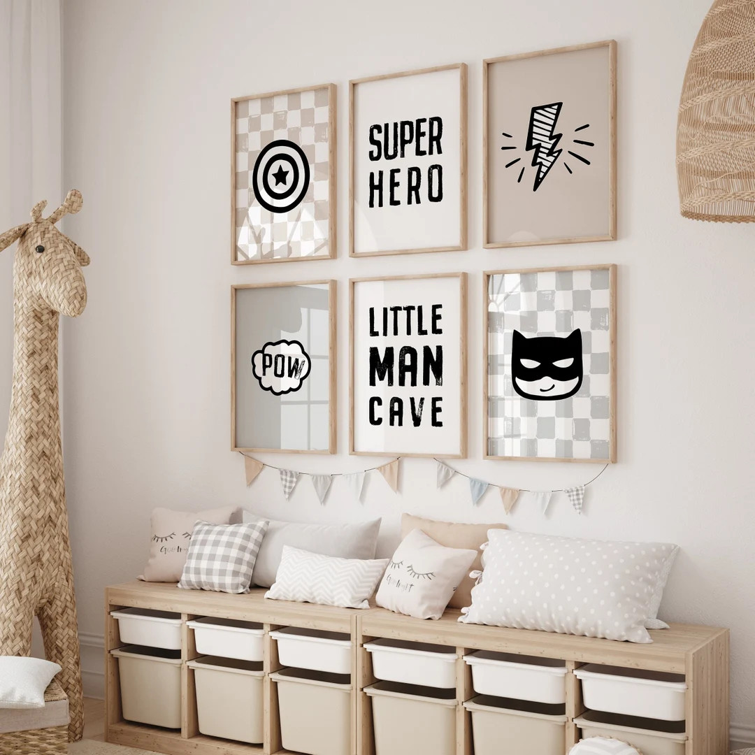 Superhero Prints, Set of 6, Nursery Wall Art, Superhero Decor, Superhero Nursery, Nursery Decor, ... | Etsy (US)