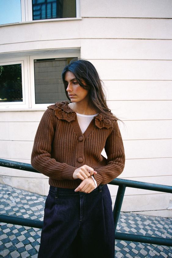 FLORAL TEXTURED CARDIGAN | Zara US