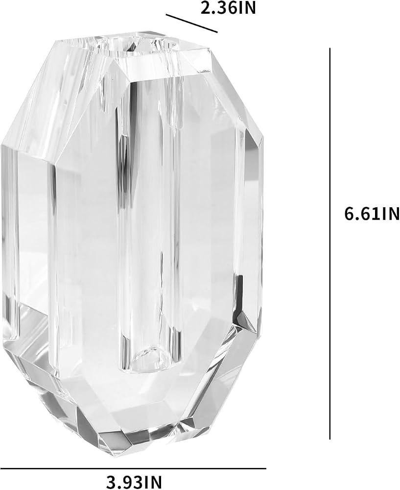 Crystal Vase 6.5-inch high, Suitable for Home Decoration, Wedding, Christmas and Any Other Occasi... | Amazon (US)