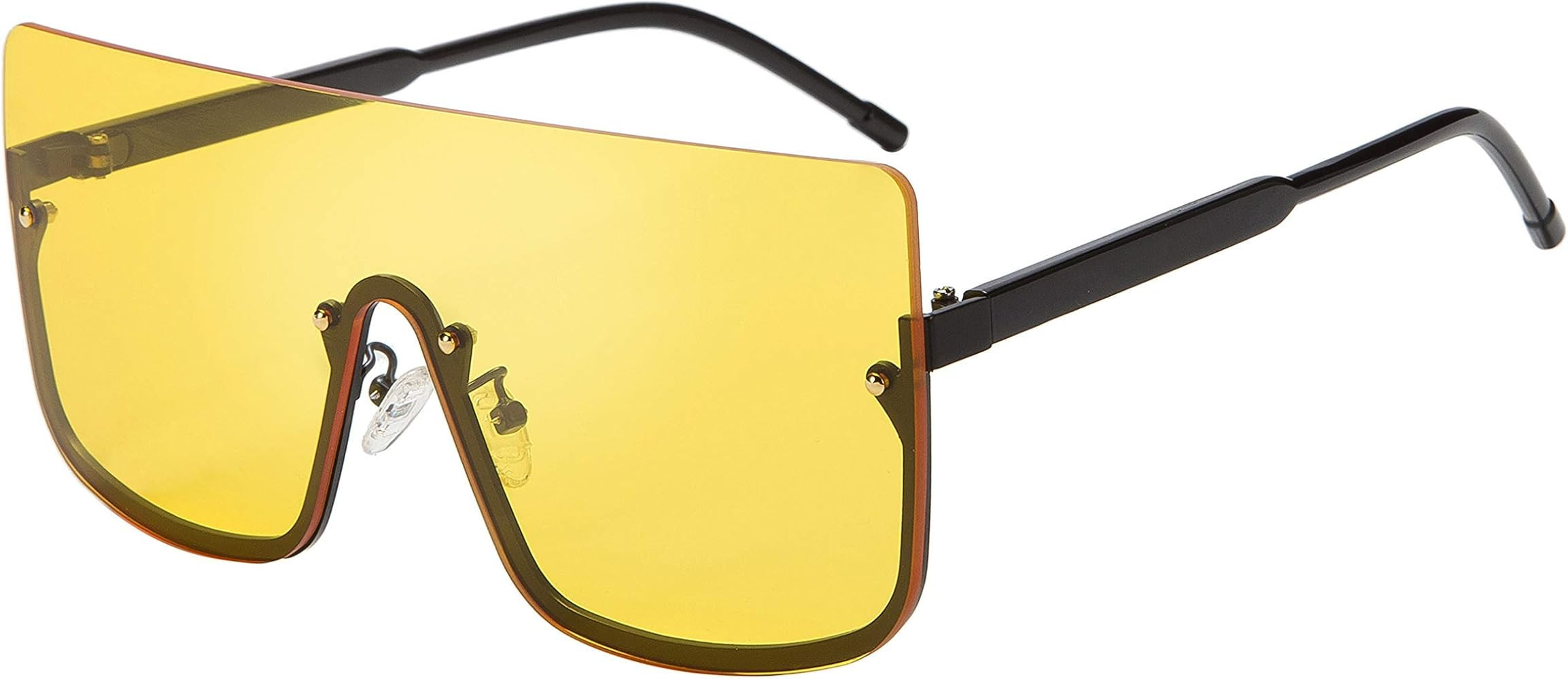 FEISEDY Retro One Piece Rimless Oversized Sunglasses for Women Vintage Inspired Sunglasses B2490 | Amazon (US)