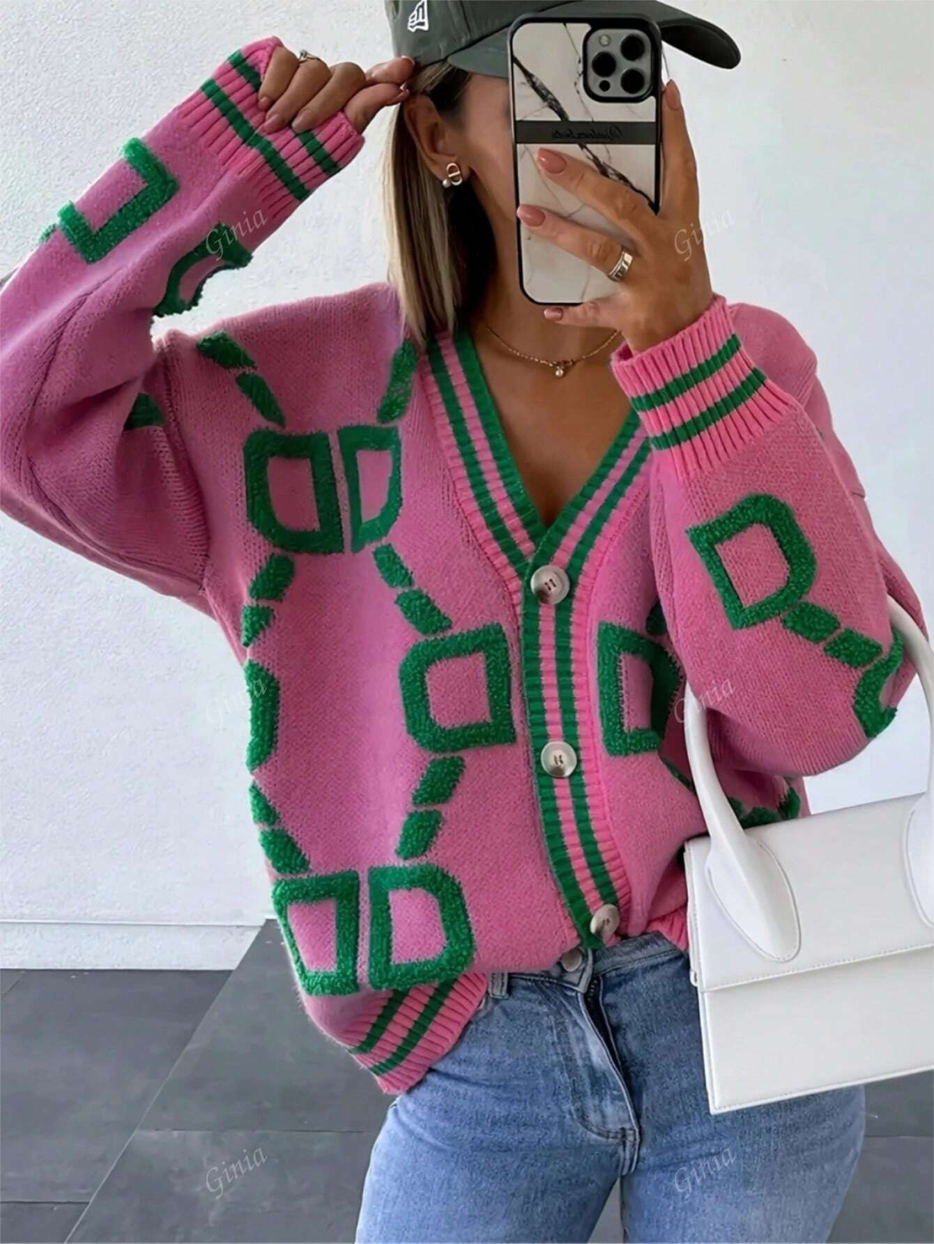 New Arrival Women Fashion Color-Blocking Knitted Cardigan | SHEIN