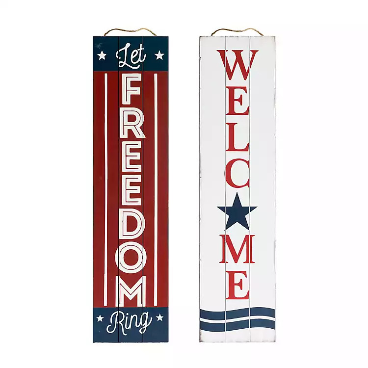 Welcome Freedom Double Sided Porch Sign | Kirkland's Home