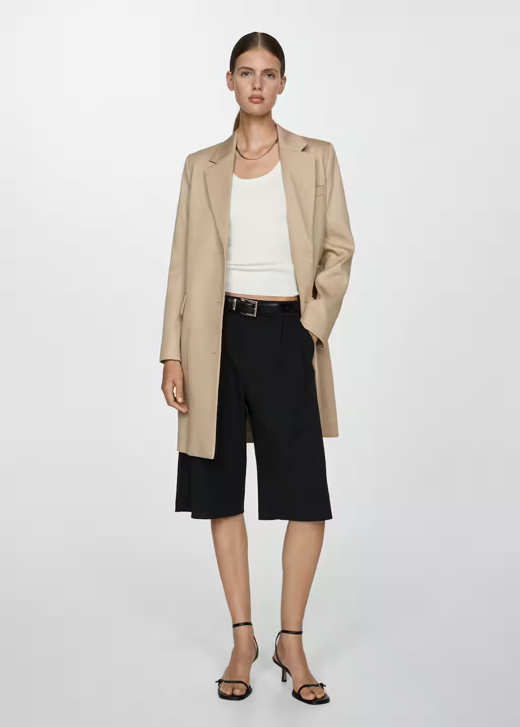 Straight cotton midi coat beige - Women - XS - MANGO | Mango (US/MX/AU)