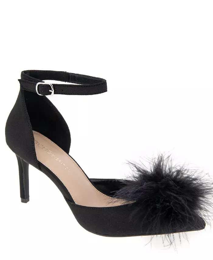 Women's Abiny Faux Feather Ankle Strap Pumps | Macy's