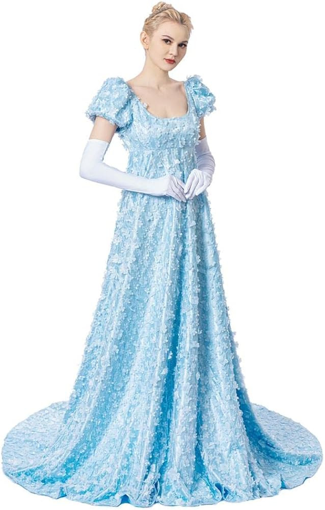 Daphne Dress Regency Dress Women's Blue Lace Dress | Amazon (US)